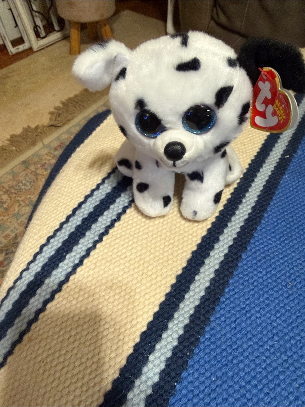 Ty Beanie Boo Dalmatian Plush - White and Black with Blue Eyes